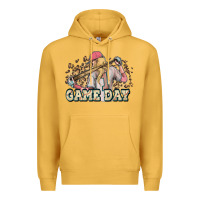 Mustard game day baseball leopard Premium Hoodie - HowdyJamesFarm