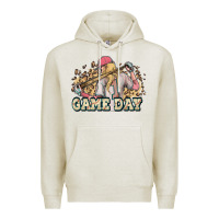 Oatmeal Heather game day baseball leopard Premium Hoodie - HowdyJamesFarm