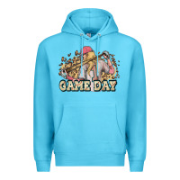 Ocean Blue game day baseball leopard Premium Hoodie - HowdyJamesFarm