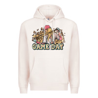 Pale Pink game day baseball leopard Premium Hoodie - HowdyJamesFarm