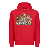 Red game day baseball leopard Premium Hoodie - HowdyJamesFarm