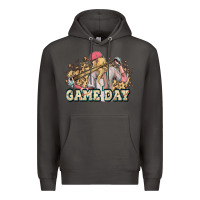 Smoke game day baseball leopard Premium Hoodie - HowdyJamesFarm