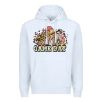 White game day baseball leopard Premium Hoodie - HowdyJamesFarm