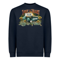 Navy i got a heart like a truck western sunflower Heavyweight Sweatshirt - NancyCooperArtShop