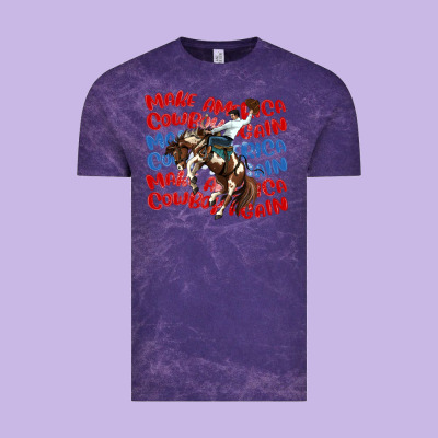 Make America Cowboy Again Vintage Tee Designed By Maliassmallbusiness