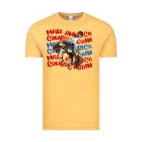 Vintage Mustard make america cowboy again Vintage Tee - MaliasSmallBusiness