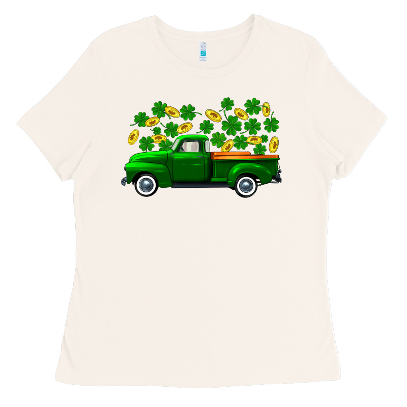 St Patricks Shamrock Gold Truck Ladies Tee by FaDigitalArtStudio | Teevron
