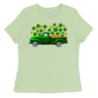 Matcha st patricks shamrock gold truck Ladies Tee - FaDigitalArtStudio