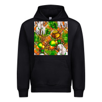 Black St. Patrick's Goat Family With Balloons Seamless Urban Hoodie - FaDigitalArtStudio