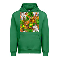 Emerald St. Patrick's Goat Family With Balloons Seamless Urban Hoodie - FaDigitalArtStudio