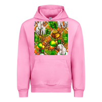 Fuchsia Pink St. Patrick's Goat Family With Balloons Seamless Urban Hoodie - FaDigitalArtStudio