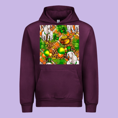 St. Patrick's Goat Family With Balloons Seamless Urban Hoodie Designed By Fadigitalartstudio
