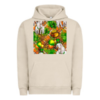 Pigment French Oak St. Patrick's Goat Family With Balloons Seamless Urban Hoodie - FaDigitalArtStudio
