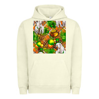 Pigment Pistachio St. Patrick's Goat Family With Balloons Seamless Urban Hoodie - FaDigitalArtStudio