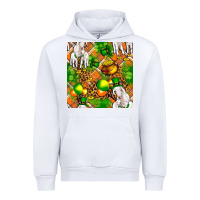 White St. Patrick's Goat Family With Balloons Seamless Urban Hoodie - FaDigitalArtStudio