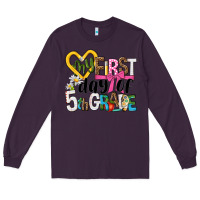 Plum my first day of 5th grade Long Sleeve Tee - NancyCooperArtShop