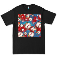 Black baseball paisley and jean pattern, baseball seamless pattern Premium Tee - JahusDesignShop