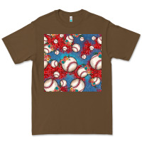 Cacao baseball paisley and jean pattern, baseball seamless pattern Premium Tee - JahusDesignShop