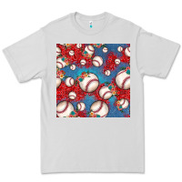 Dove Grey baseball paisley and jean pattern, baseball seamless pattern Premium Tee - JahusDesignShop