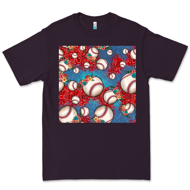 Baseball Paisley And Jean Pattern, Baseball Seamless Pattern Premium Tee by JahusDesignShop | Teevron