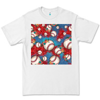 White baseball paisley and jean pattern, baseball seamless pattern Premium Tee - JahusDesignShop