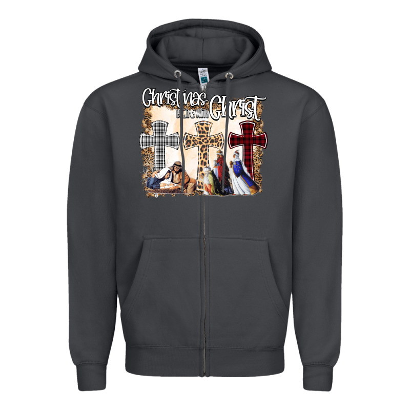Christmas Begins With Christ Zipper Hoodie by Bettercallsaul | Teevron