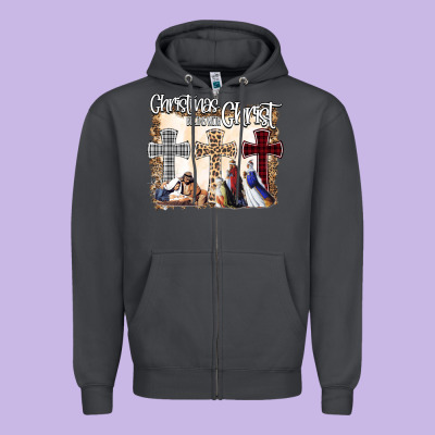 Christmas Begins With Christ Zipper Hoodie Designed By Bettercallsaul