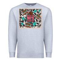 Heather Grey raised 90's country Premium Sweatshirt - TumblerDesignByShophia