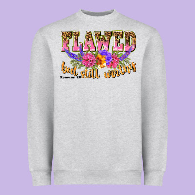 Flawed But Still Worthy Romans 5 8 Heavyweight Sweatshirt Designed By Nancycooperartshop