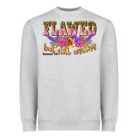 Heather Grey flawed but still worthy romans 5 8 Heavyweight Sweatshirt - NancyCooperArtShop