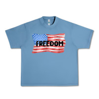 Pebble Blue freedom usa Urban Heavy Tee - MaliasSmallBusiness