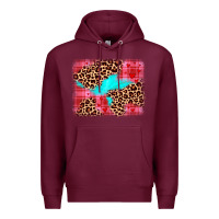 Burgundy valentine's day leopard background Premium Hoodie - JahusDesignShop