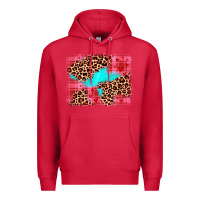 Cardinal valentine's day leopard background Premium Hoodie - JahusDesignShop