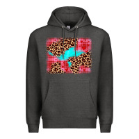Charcoal Heather valentine's day leopard background Premium Hoodie - JahusDesignShop