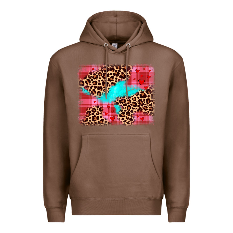 Valentine's Day Leopard Background Premium Hoodie by JahusDesignShop | Teevron