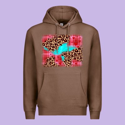 Valentine's Day Leopard Background Premium Hoodie Designed By Jahusdesignshop
