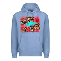 Colony Blue valentine's day leopard background Premium Hoodie - JahusDesignShop