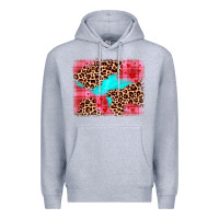 Heather Grey valentine's day leopard background Premium Hoodie - JahusDesignShop