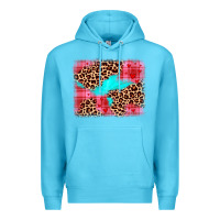 Ocean Blue valentine's day leopard background Premium Hoodie - JahusDesignShop
