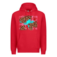 Red valentine's day leopard background Premium Hoodie - JahusDesignShop