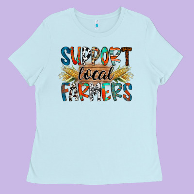 Support Local Farmers Ladies Tee Designed By Racoondesign