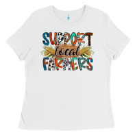 White support local farmers Ladies Tee - RacoonDesign