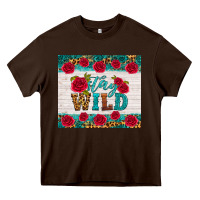 Chocolate Brown stay wild Heavy Core Tee - HRA Design Shop