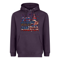 Plum God Bless America with gnome 4th of july Heavyweight Hoodie - HowdyJamesFarm