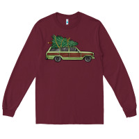 Burgundy christmas vacation car Long Sleeve Tee - MaliasSmallBusiness