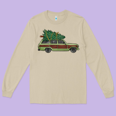 Christmas Vacation Car Long Sleeve Tee Designed By Maliassmallbusiness