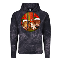 Cloud Black Christmas Cow, Vintage Hoodie - Jasminsmagicworld