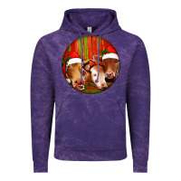 Cloud Purple Christmas Cow, Vintage Hoodie - Jasminsmagicworld