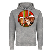 Cloud Rock Christmas Cow, Vintage Hoodie - Jasminsmagicworld