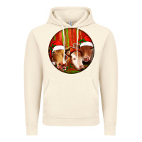 Vintage Artic Christmas Cow, Vintage Hoodie - Jasminsmagicworld